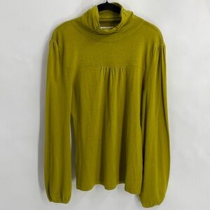 Joseph A Mock Ruched Neck Long Sleeve Top Stretchy Knit Casual Size Large